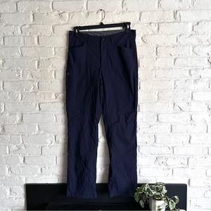 Eddie Bauer Mens Fleece Lined Tech Hiking Cargo Warm Everyday Blue Pants…